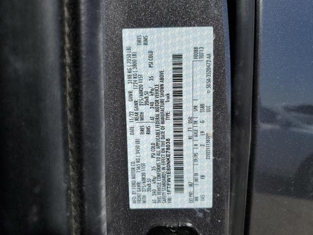 2022 Ford F150 Supercrew salvage