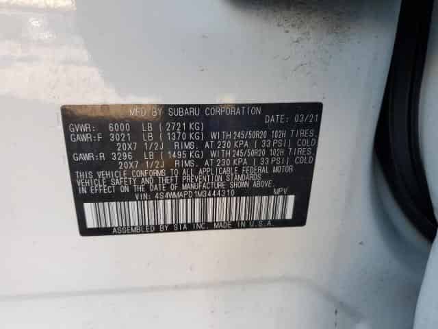 2021 Subaru Ascent Limited Background