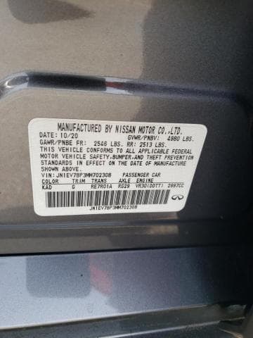 2021 Infiniti Q50 Luxe Salvage Car