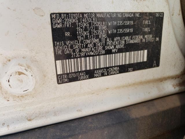 2022 Toyota Rav4 Xle Premium Salvage Car