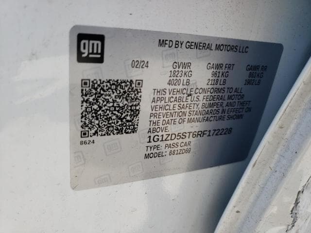2024 Chevrolet Malibu Lt salvage