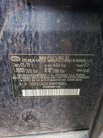 2021 Hyundai Sonata Se Salvage Car