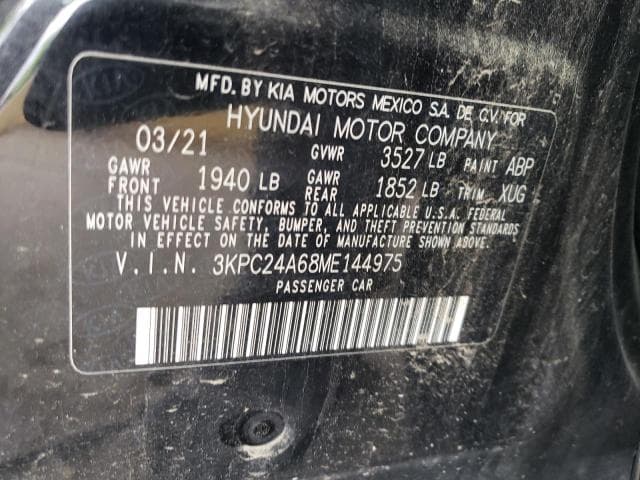 2021 Hyundai Accent Se Salvage Car