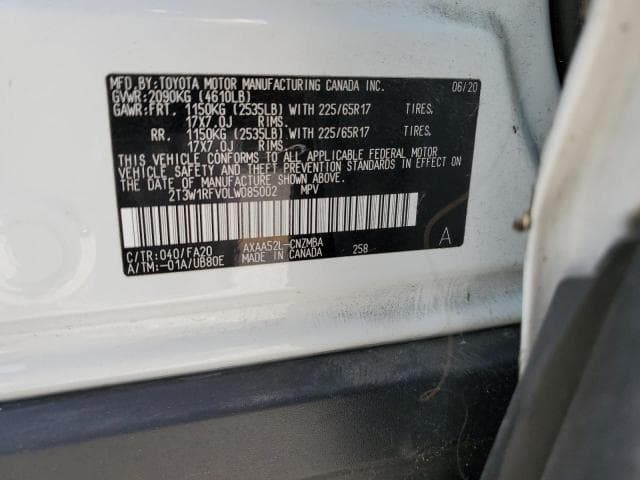 2020 Toyota Rav4 Xle Salvage Car
