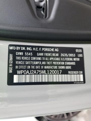 2021 Porsche Panamera Base salvage
